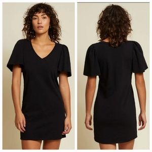 Nation LTD Mallory Flutter Sleeve Dress in Black